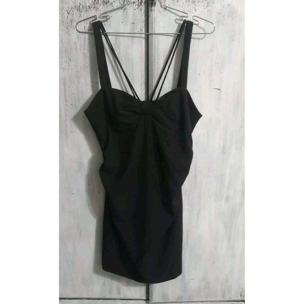 Zara Bow Sleeveless Mini Dress Black Medium Y2K Feminine Whymsigoth